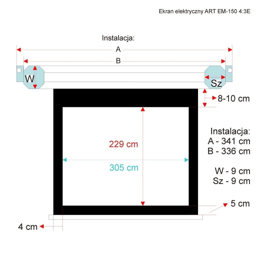 Ekran elektryczny ART EM-150 4:3E