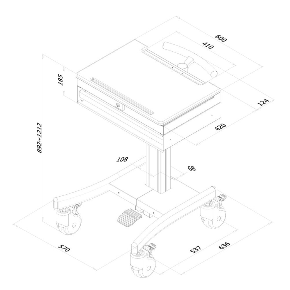 Mobilna stacja na laptop Neomounts by Newstar MED-M100