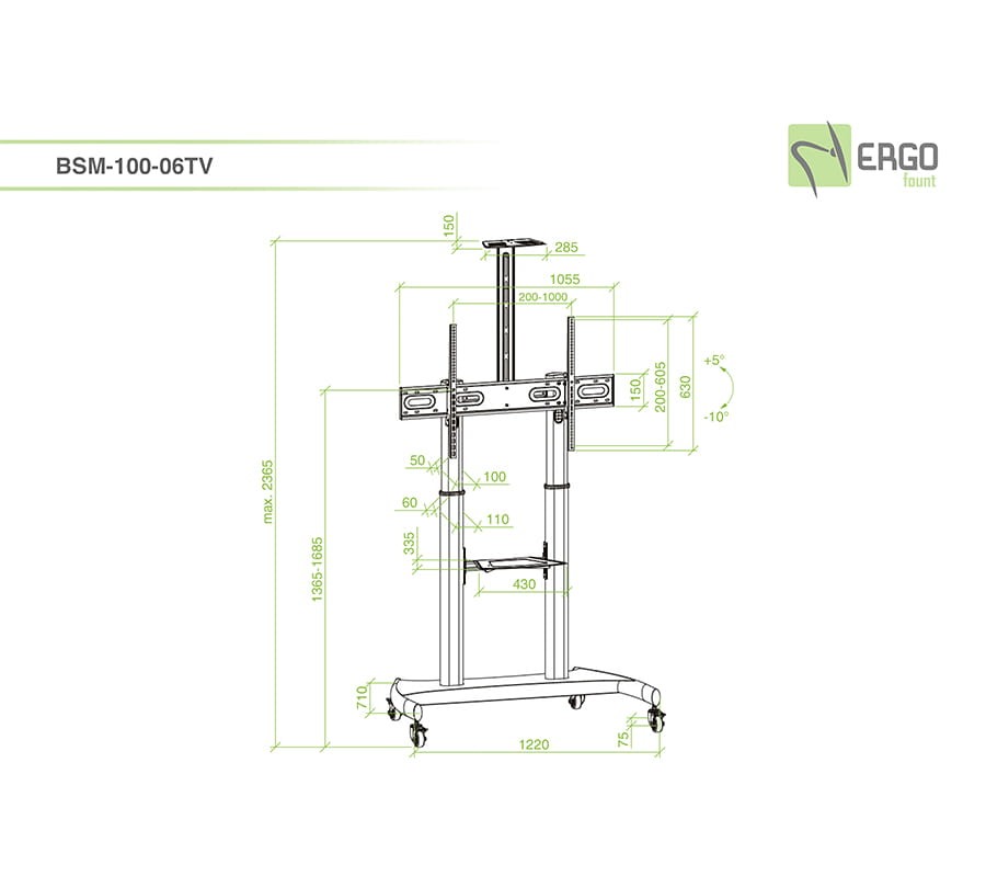 Wózek Ergo Fount BSM-100-06TV