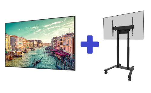 Zestaw Monitor Samsung QM85R-B 85" + Elektryczny statyw Neomounts FL55-875BL1