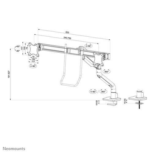 Uchwyt Neomounts DS75S-950BL2