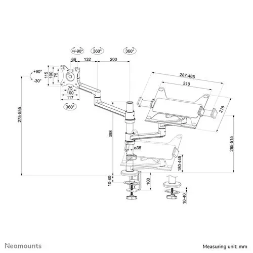 Uchwyt Neomounts DS20-425BL2