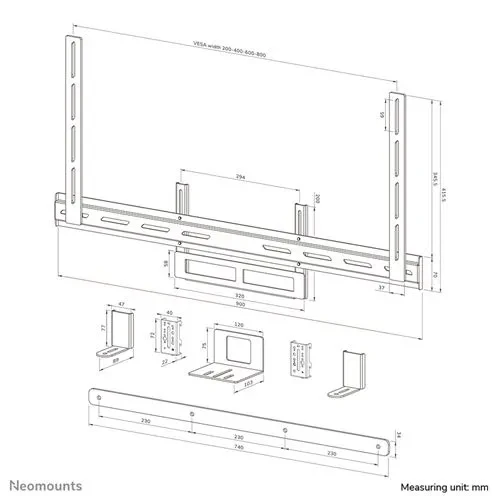 Uchwyt do wideobara Neomounts AV2-500WH