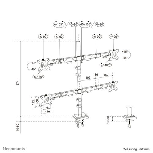Uchwyt Neomounts DS60-600BL2-2