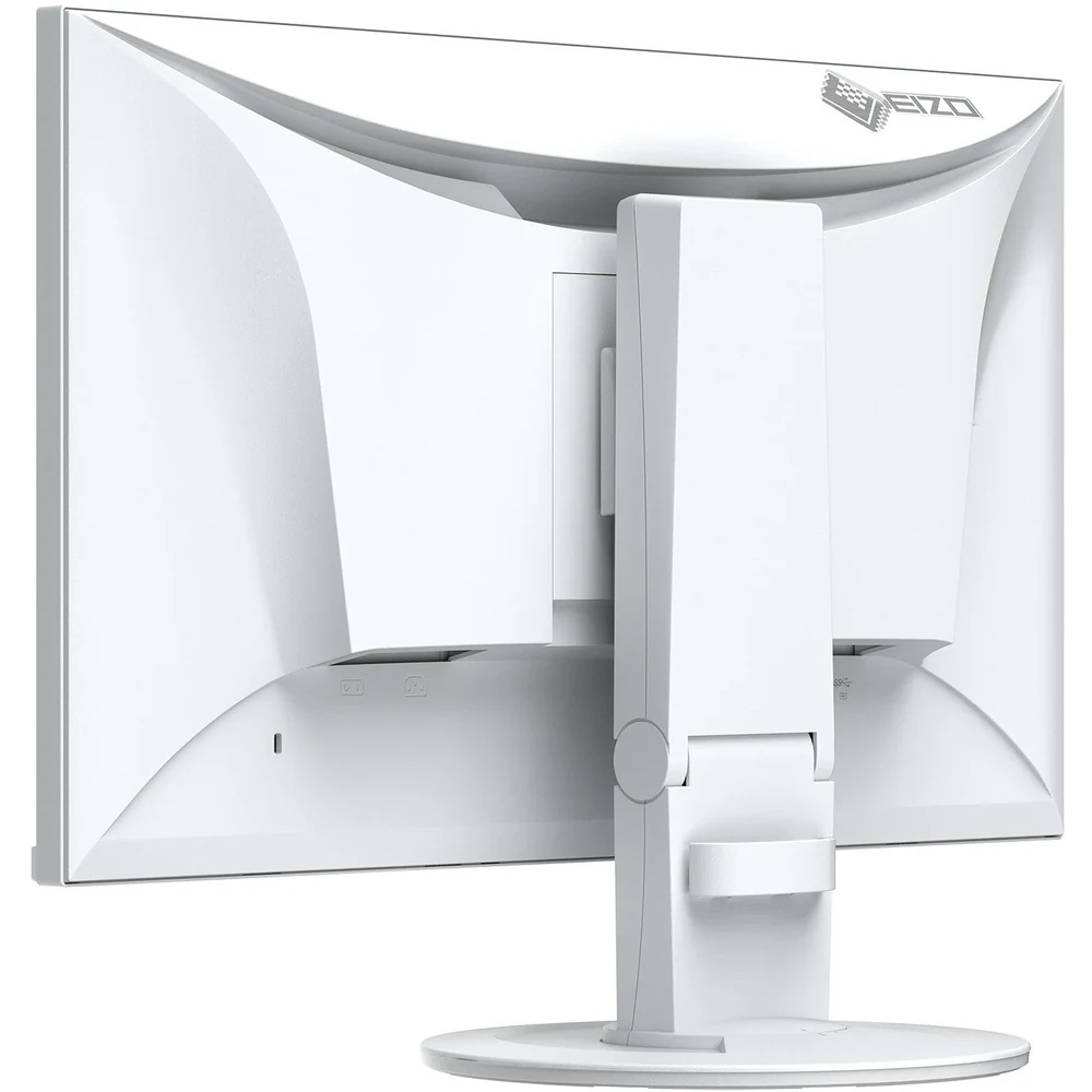 Monitor biurkowy EIZO FlexScan EV2400R-WT – biała obudowa z tyłu i okrągła podstawa — wyswietlanie.com.pl