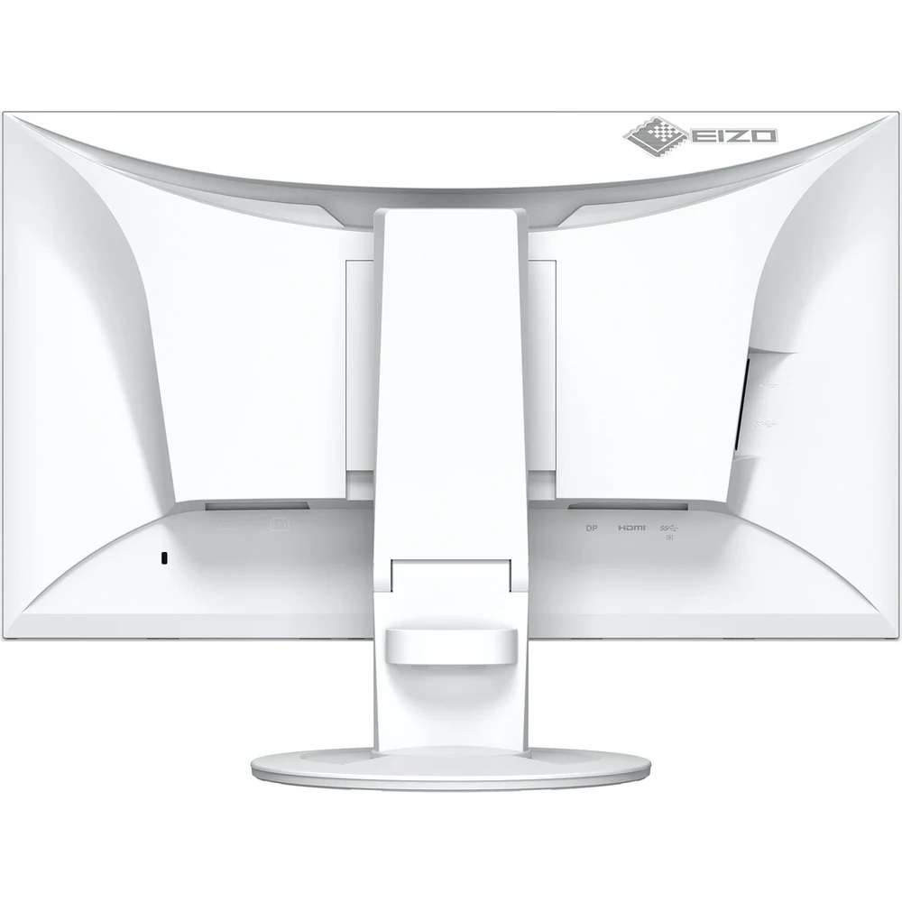 Monitor biurkowy EIZO FlexScan EV2400R-WT – biała obudowa od tyłu z okrągłą podstawą — wyswietlanie.com.pl