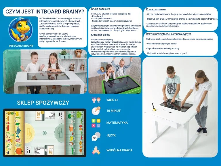 Stół interaktywny INTBOARD STYLE 32'' [Android] + Zestaw programów edukacyjnych INTBOARD BRAINY