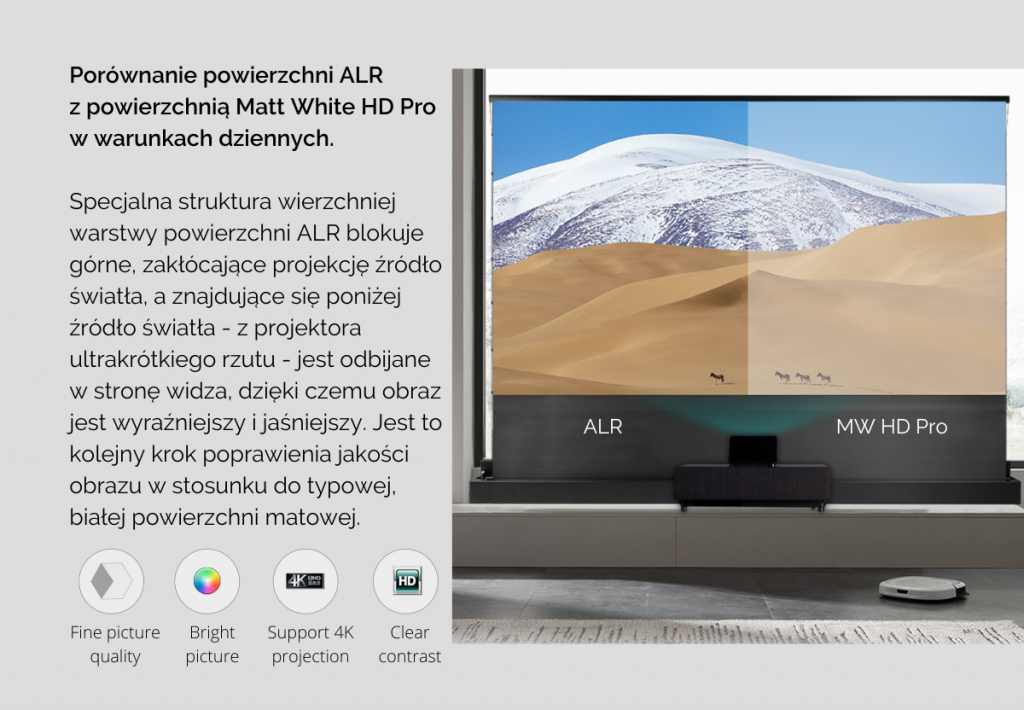 Ekran projekcyjny z napinaczami przenośny / do zabudowy Suprema LIBRA ELECTRO